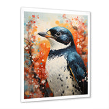 Curious Flower Penguin Scenery - Penguin Large Canvas Wall Art