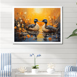 Playful Pond Ducks - Duck Canvas Wall Art