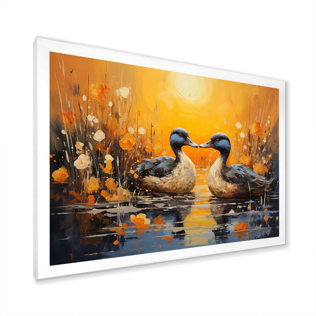 Playful Pond Ducks - Duck Canvas Wall Art