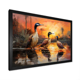 Playful Sunset Duck Wonders - Orange Duck Wall Art