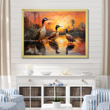 Playful Sunset Duck Wonders - Orange Duck Wall Art