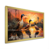 Playful Sunset Duck Wonders - Orange Duck Wall Art
