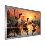 Playful Sunset Duck Wonders - Orange Duck Wall Art