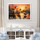 Playful Sunset Duck Wonders - Orange Duck Wall Art