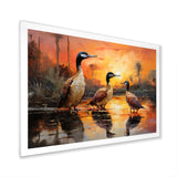 Playful Sunset Duck Wonders - Orange Duck Wall Art