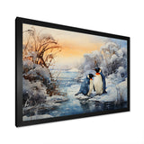 Penguins Winter Symphony - Penguin Framed Canvas Art