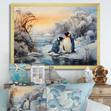Penguins Winter Symphony - Penguin Framed Canvas Art