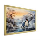 Penguins Winter Symphony - Penguin Framed Canvas Art