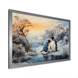 Penguins Winter Symphony - Penguin Framed Canvas Art