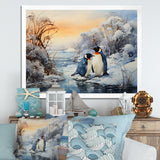 Penguins Winter Symphony - Penguin Framed Canvas Art