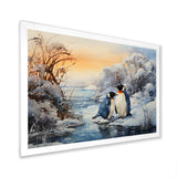 Penguins Winter Symphony - Penguin Framed Canvas Art