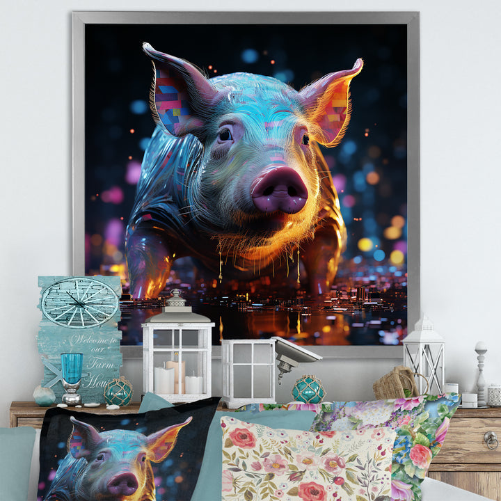 Digital Delight Night Hog - Pig Home Decor Art
