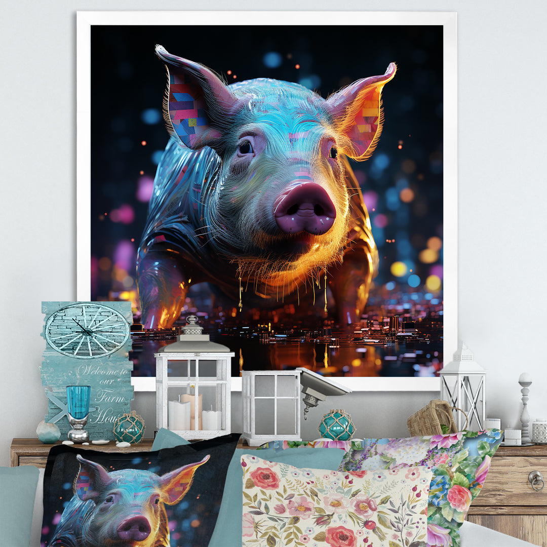 Digital Delight Night Hog - Pig Home Decor Art