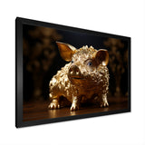 Golden Gilded Swine - Pig Canvas Wall Art