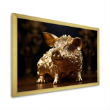 Golden Gilded Swine - Pig Canvas Wall Art