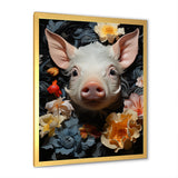 Curious Blooming Piglet - Pig Wall Decor