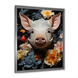 Curious Blooming Piglet - Pig Wall Decor