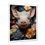 Curious Blooming Piglet - Pig Wall Decor