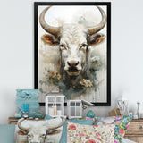 Forever Grazing Flower Cow Portrait - Cow Wall Art Prints