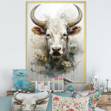 Forever Grazing Flower Cow Portrait - Cow Wall Art Prints