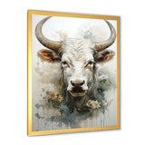 Forever Grazing Flower Cow Portrait - Cow Wall Art Prints