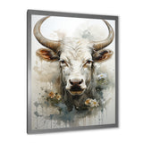 Forever Grazing Flower Cow Portrait - Cow Wall Art Prints
