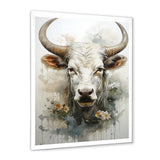 Forever Grazing Flower Cow Portrait - Cow Wall Art Prints