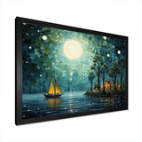 Moonlight Whimsical Pirate Ship Tales Of The Tides - People Canvas Wall Art