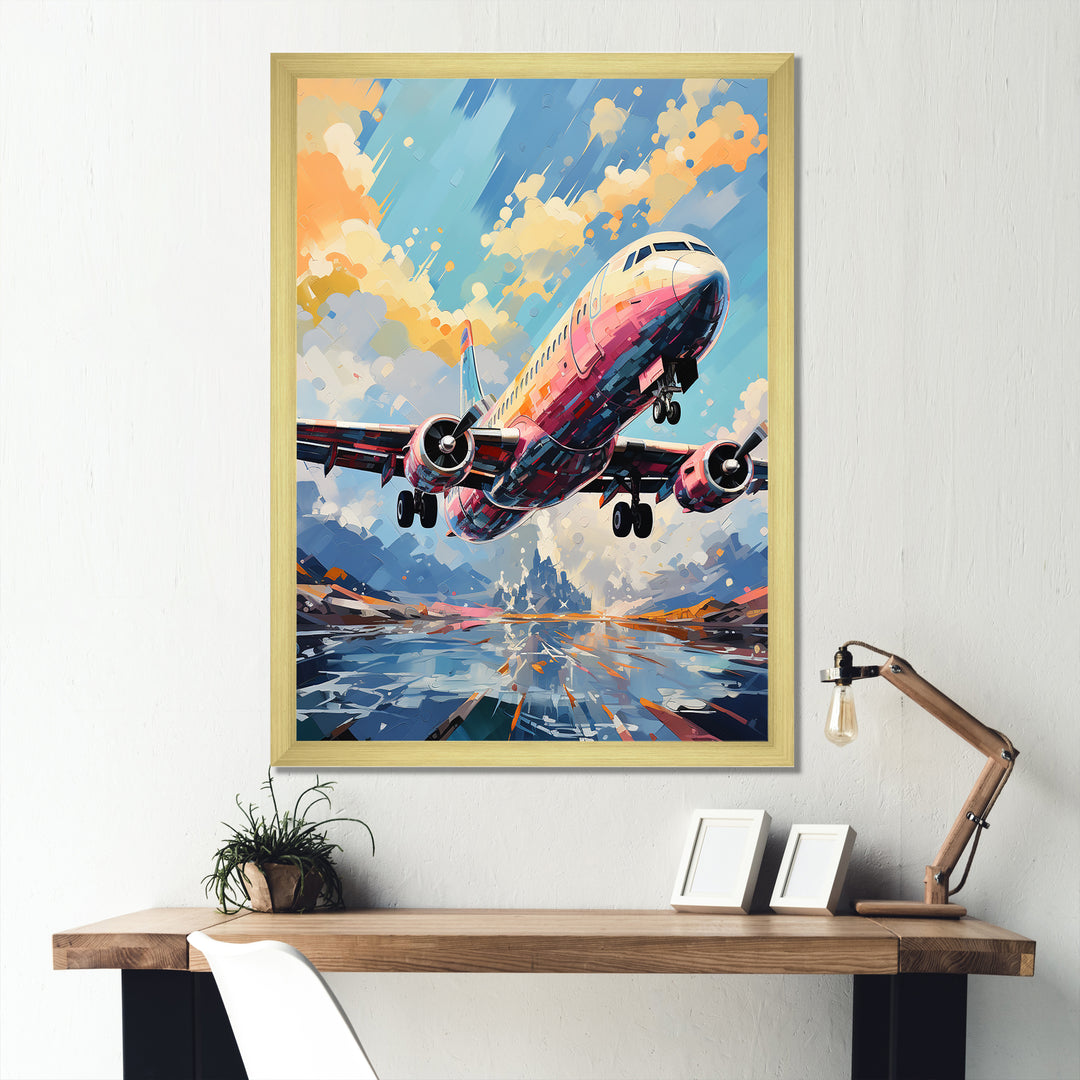Pop Art Skyward Bound Plane - Plane Canvas Wall Art