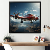 In Flight Jet Plane Horizons - Plane Canvas Wall Art