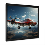 In Flight Jet Plane Horizons - Plane Canvas Wall Art