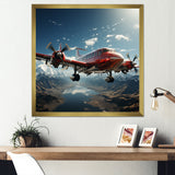 In Flight Jet Plane Horizons - Plane Canvas Wall Art