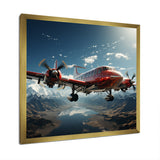 In Flight Jet Plane Horizons - Plane Canvas Wall Art