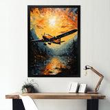 In Flight Plane Horizons - Plane Canvas Wall Art