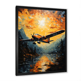 In Flight Plane Horizons - Plane Canvas Wall Art