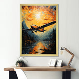 In Flight Plane Horizons - Plane Canvas Wall Art