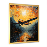 In Flight Plane Horizons - Plane Canvas Wall Art