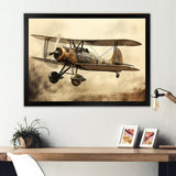 Historic Plane Glory Mid Flight - Plane Canvas Wall Art