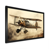 Historic Plane Glory Mid Flight - Plane Canvas Wall Art