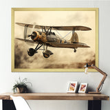 Historic Plane Glory Mid Flight - Plane Canvas Wall Art