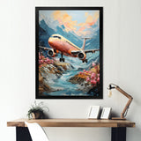 Impressionist Aerial Plane Mid Flight - Plane Canvas Wall Art