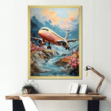 Impressionist Aerial Plane Mid Flight - Plane Canvas Wall Art