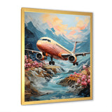 Impressionist Aerial Plane Mid Flight - Plane Canvas Wall Art