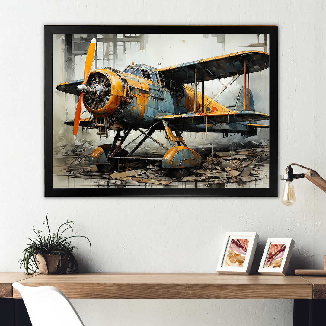 Industrial Plane Essence - Plane Canvas Wall Art