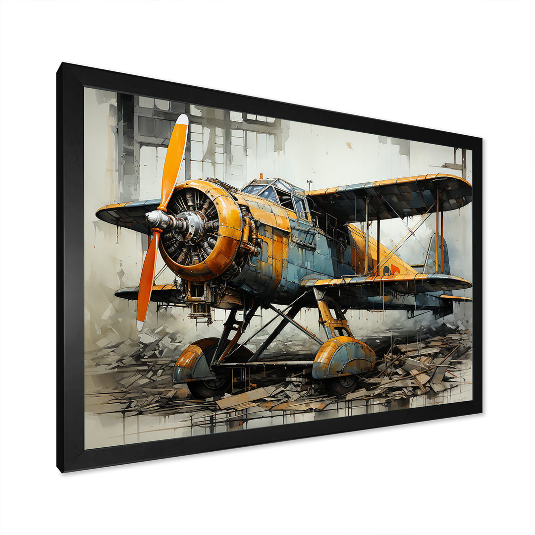 Industrial Plane Essence - Plane Canvas Wall Art