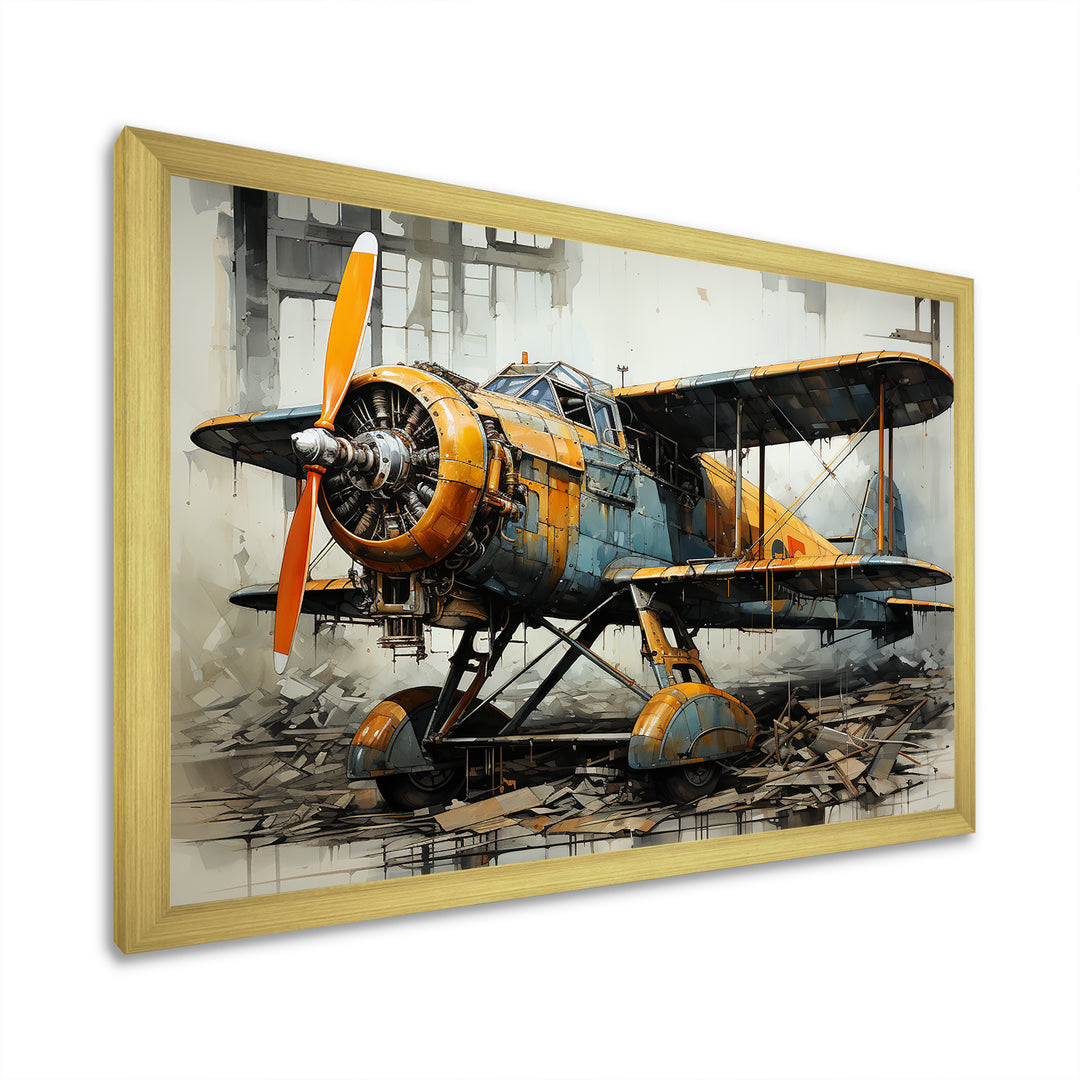 Industrial Plane Essence - Plane Canvas Wall Art