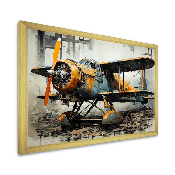 Industrial Plane Essence - Plane Canvas Wall Art
