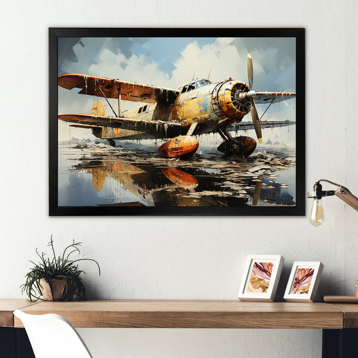 Surreal Sea Plane Dream - Plane Canvas Wall Art