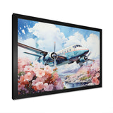 Floral Art Of Aviation - Plane Canvas Wall Art