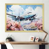 Floral Art Of Aviation - Plane Canvas Wall Art